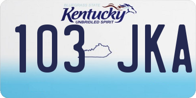 KY license plate 103JKA