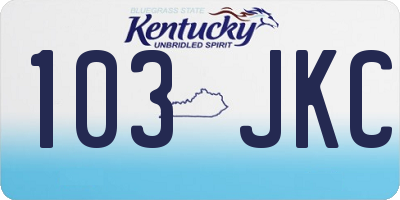 KY license plate 103JKC