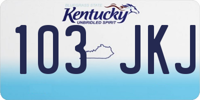 KY license plate 103JKJ