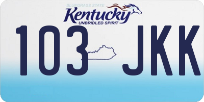 KY license plate 103JKK