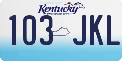 KY license plate 103JKL