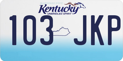 KY license plate 103JKP