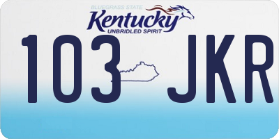 KY license plate 103JKR