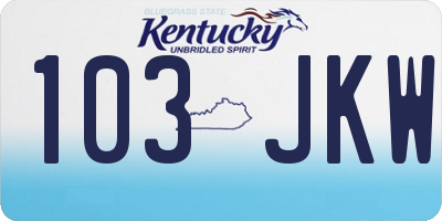 KY license plate 103JKW