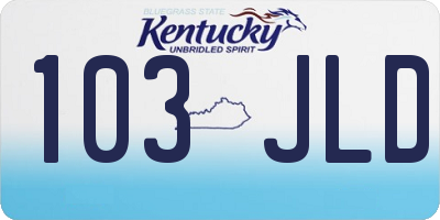 KY license plate 103JLD