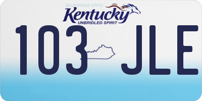 KY license plate 103JLE