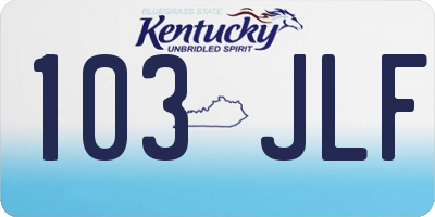 KY license plate 103JLF