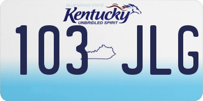 KY license plate 103JLG