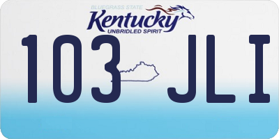 KY license plate 103JLI