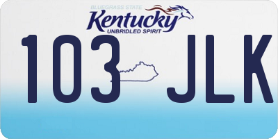 KY license plate 103JLK