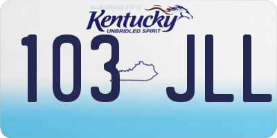 KY license plate 103JLL
