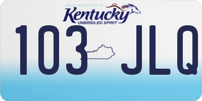 KY license plate 103JLQ