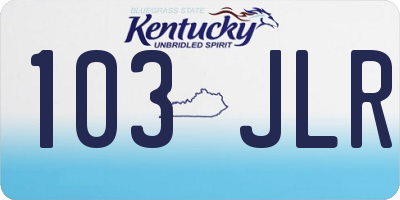 KY license plate 103JLR
