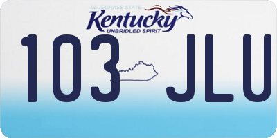 KY license plate 103JLU