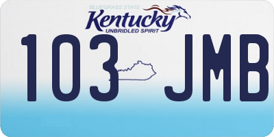 KY license plate 103JMB
