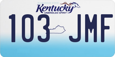 KY license plate 103JMF