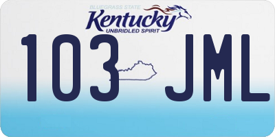 KY license plate 103JML
