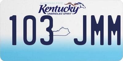 KY license plate 103JMM