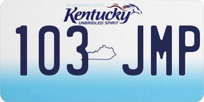 KY license plate 103JMP