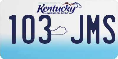 KY license plate 103JMS