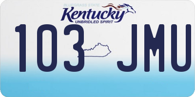 KY license plate 103JMU