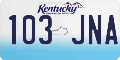 KY license plate 103JNA