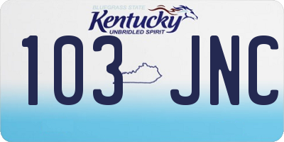 KY license plate 103JNC