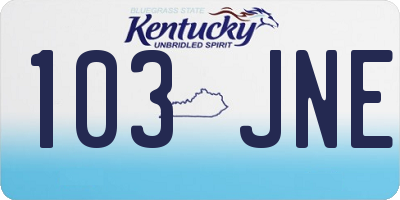 KY license plate 103JNE