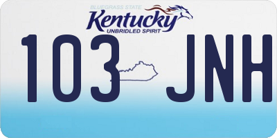 KY license plate 103JNH