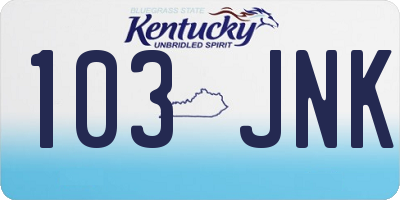 KY license plate 103JNK