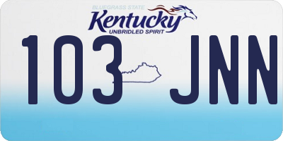 KY license plate 103JNN