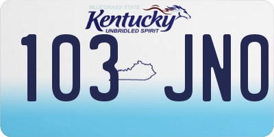 KY license plate 103JNO
