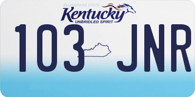 KY license plate 103JNR
