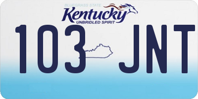 KY license plate 103JNT