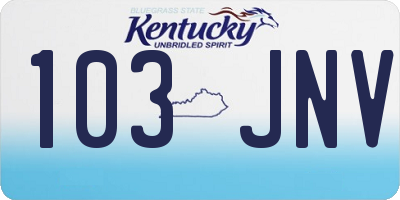 KY license plate 103JNV