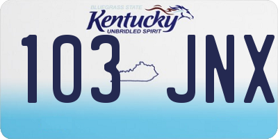 KY license plate 103JNX