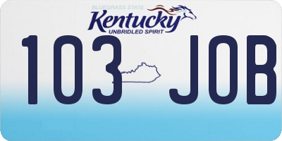 KY license plate 103JOB