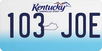 KY license plate 103JOE