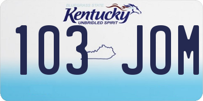 KY license plate 103JOM