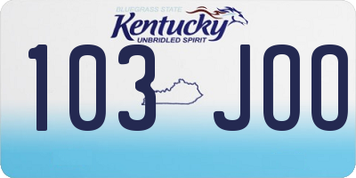 KY license plate 103JOO