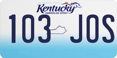 KY license plate 103JOS