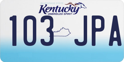 KY license plate 103JPA