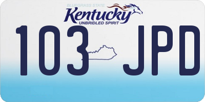 KY license plate 103JPD