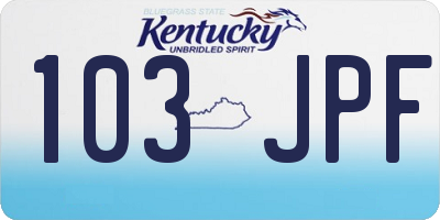 KY license plate 103JPF