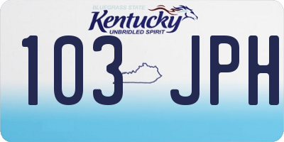 KY license plate 103JPH