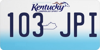 KY license plate 103JPI