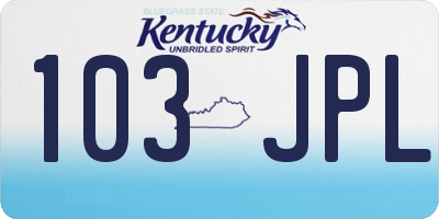 KY license plate 103JPL
