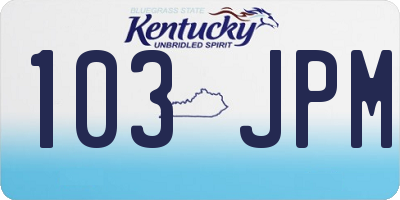KY license plate 103JPM