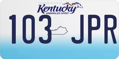 KY license plate 103JPR