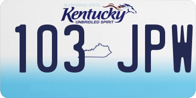 KY license plate 103JPW